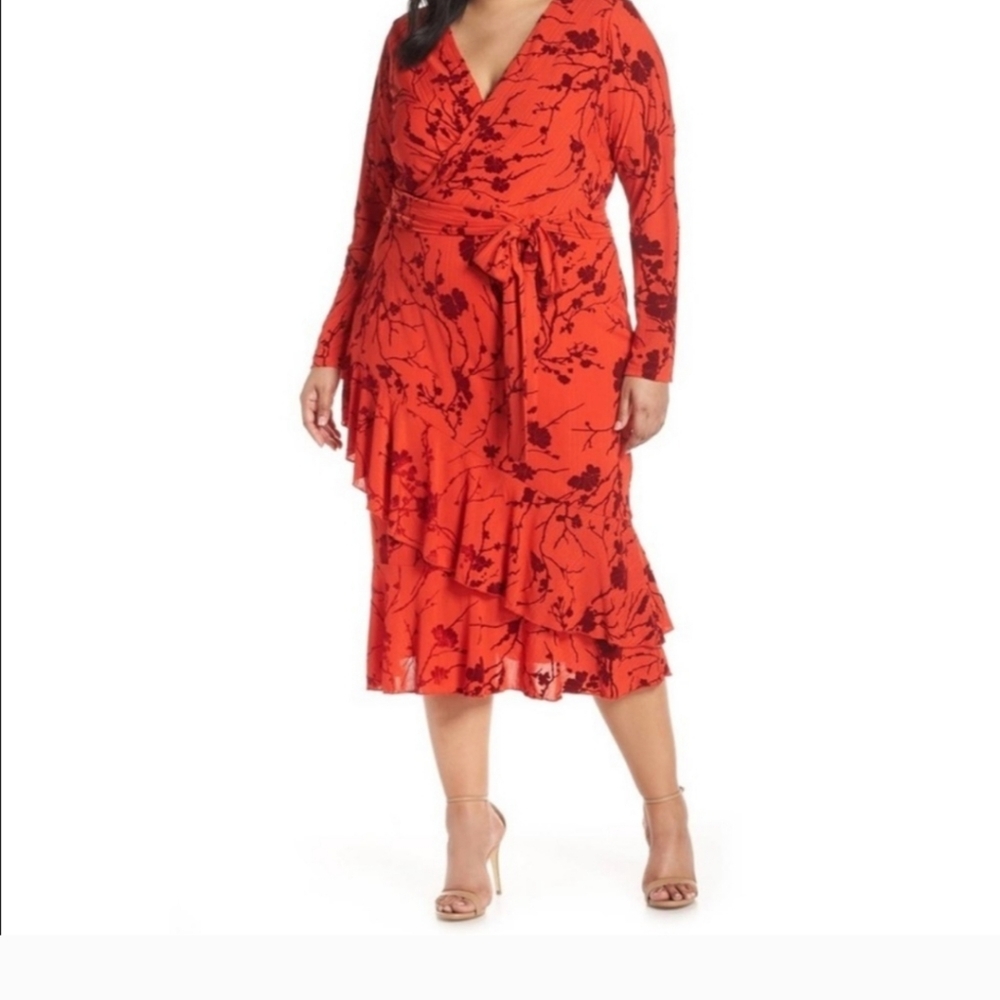 RACHEL Rachel Roy Red Womens Coco Wrap Dress 20W NWOT, Not worn.